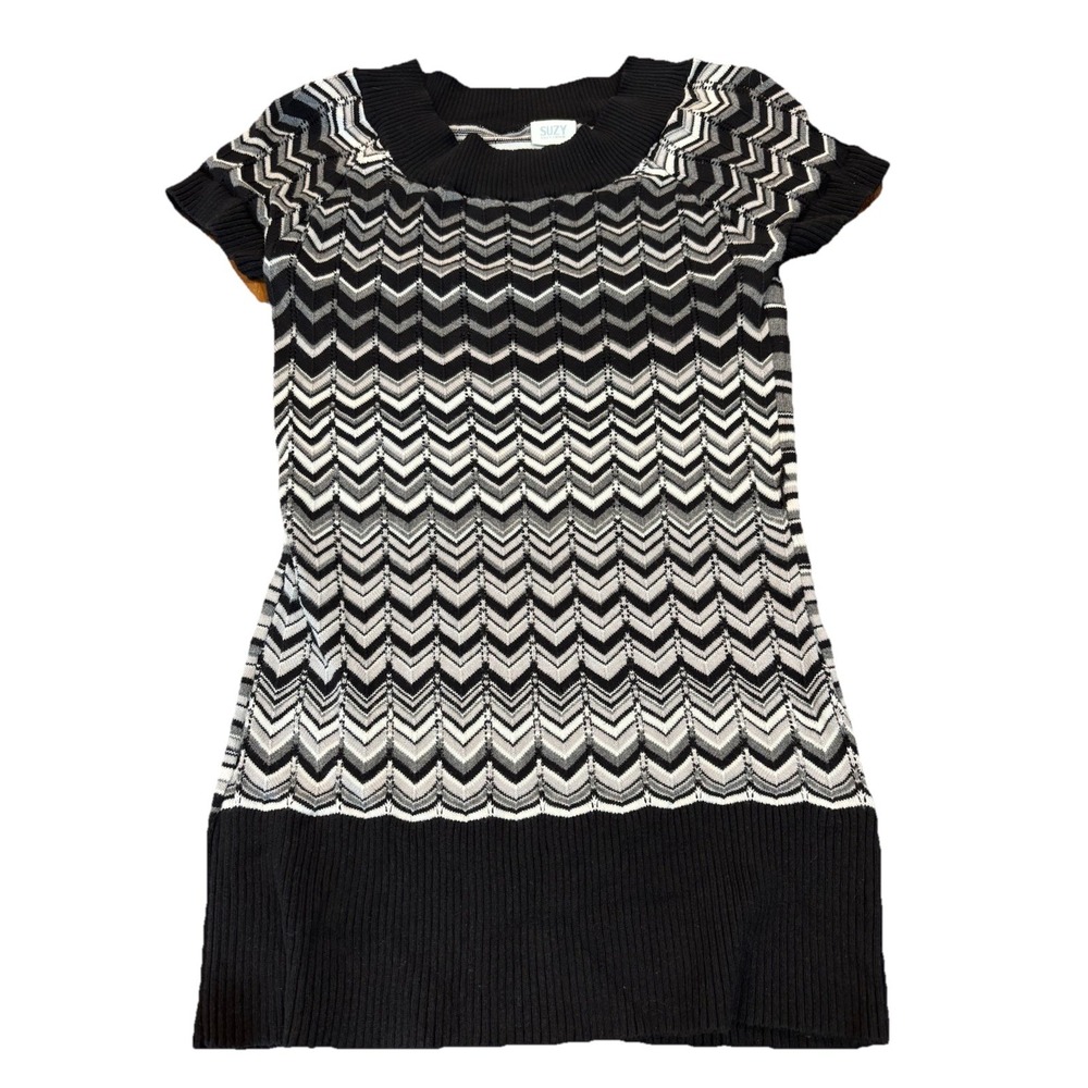 Y2K Suzy Shier Missoni look‎ Cotton blend Round Neck top Sz Medium Women's